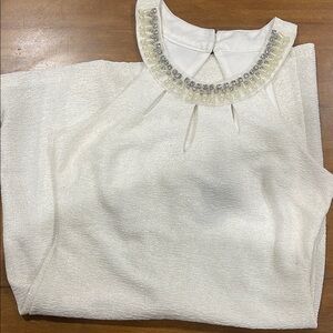 Teeze Me White Sleeveless Embellished Dress